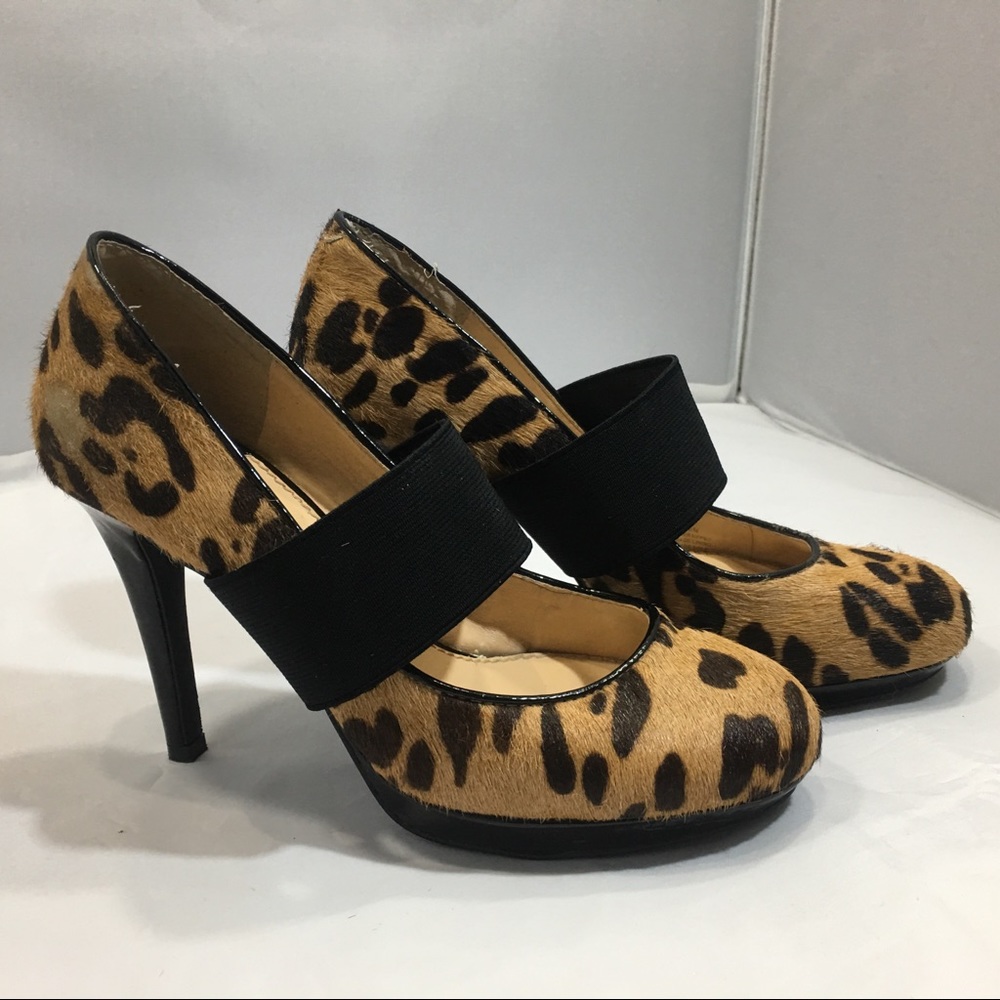 3/$30 Gianni Bink Leopard Mary Jane Stiletto